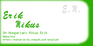 erik mikus business card